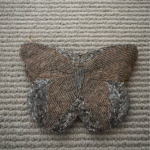 Neiman Marcus Gold Satin Beaded Evening Clutch